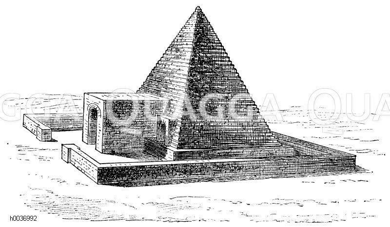 Grabpyramide von Abydos (aus der Zeit des mittleren Reiches) [Digital]