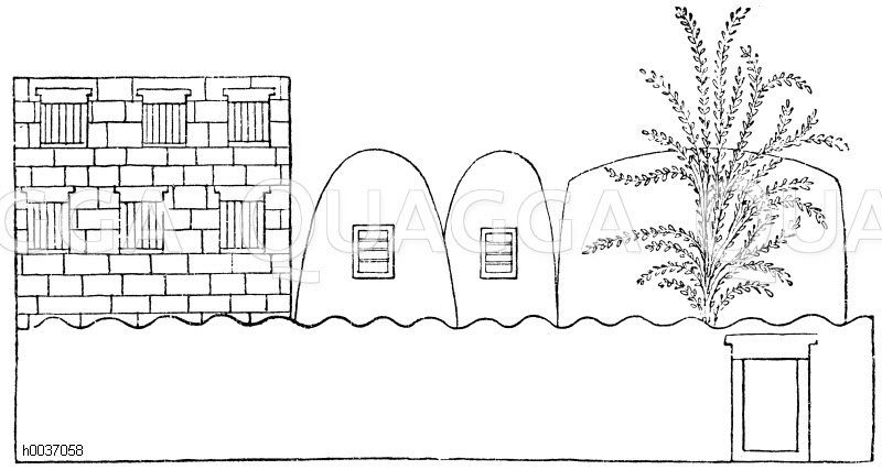 Wohnhaus, Speicher und Garten (Zeichnung im "Papyrus Prisse") [Digital]