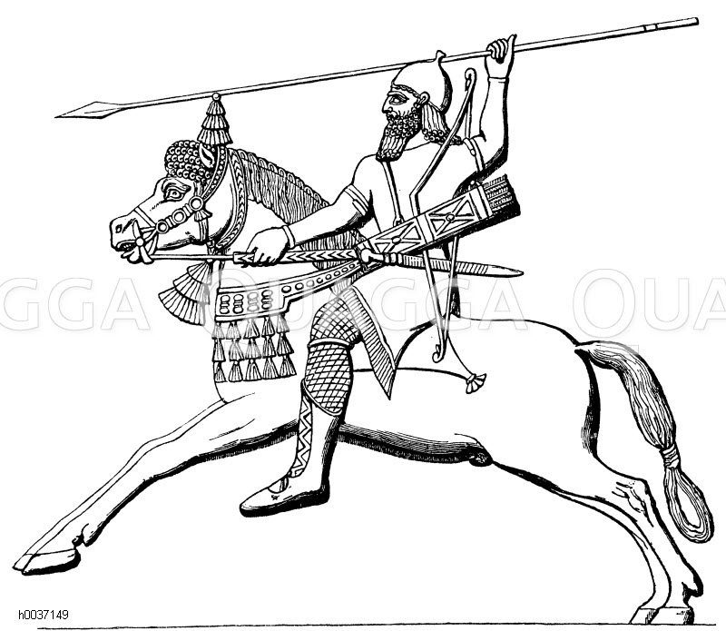 Assyrischer Reiter. Nach Rawlinson [Digital]