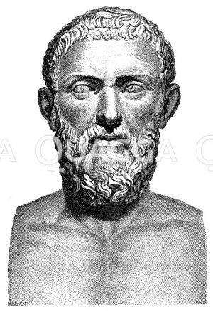 Periander. Herme, gefunden in der Villa des Cassius bei Tivoli 1780. Nach Visconti [Digital]