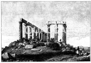 Ruinen des Athentempels auf Sunion. Nach Blouet [Digital]