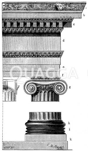 Ionische Säule vom Palasttempel zu Priene. (340 v. Chr. von Pythias erbaut) [Digital]