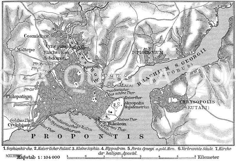 Plan von Konstantinopel in byzantinischer Zeit [Digital]