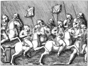 Germanische Reiter im römischen Heere. Relief von der Antonina zu Rom [Digital]
