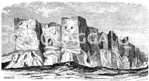 Ruinen der Burg von Edessa. Nach Texier und Pullan, "Byzantine Architecture" [Digital]