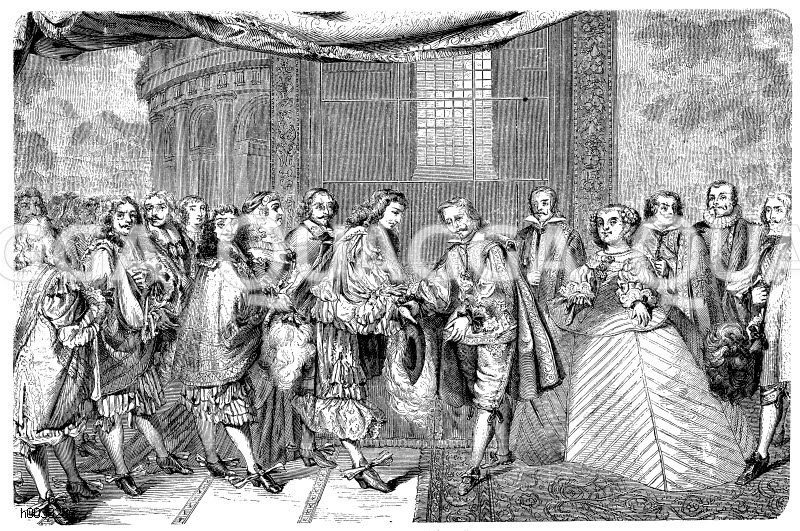 Feierlicher Empfang am Hofe Ludwigs XIV. Nach einem Gemälde von Charles Lebrun [Digital]