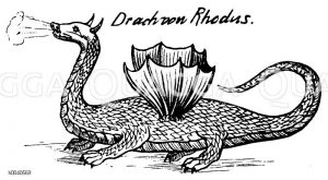 Drache von der Insel Rhodus (aus Athanasius Kirchers Mundus Subterraneus, 1665) [Digital]