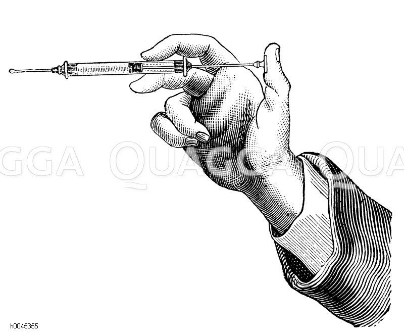 Hand mit Spritze [Digital]