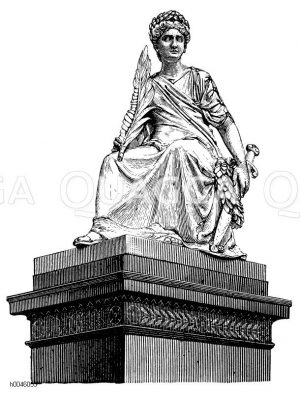 Friede. Marmorstatue von Albert Wolff auf dem Belle-Allianceplatz in Berlin [Digital]