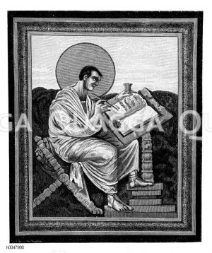 Apostelfigur (St. Matthäus) aus dem Evangelarium Karls des Großen [Digital]