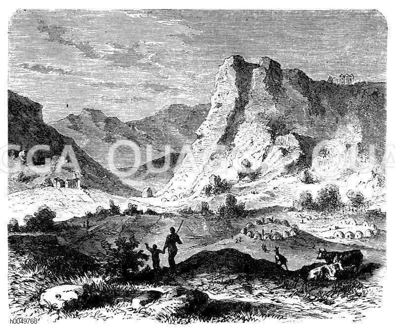 Thaba Bossin, Hauptort der Bassuto am oberen Caledon im innern südlichen Afrika [Digital]