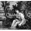 Diana im Bade. Französischer Kupferstich von L. Desplaces nach Carlo Maraty um 1710 Zeichnung/Illustration