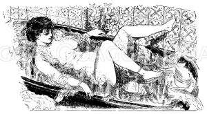 Das Morgenbad. Aus La vie parisienne Zeichnung/Illustration