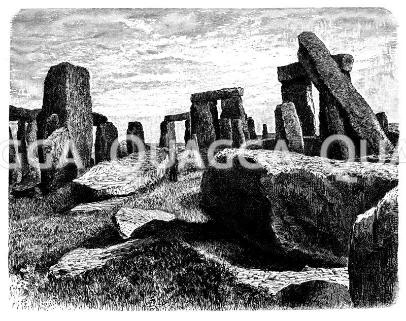 Stonehenge bei Salisbury in Südengland Zeichnung/Illustration