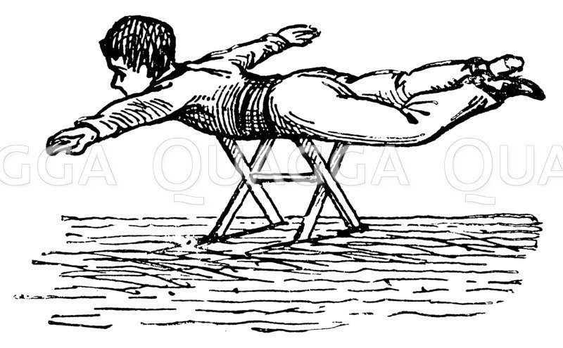Trockenübung Schwimmenlernen Zeichnung/Illustration
