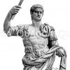 Domitian. Antike Marmorstatue im vatikanischen Museum Zeichnung/Illustration