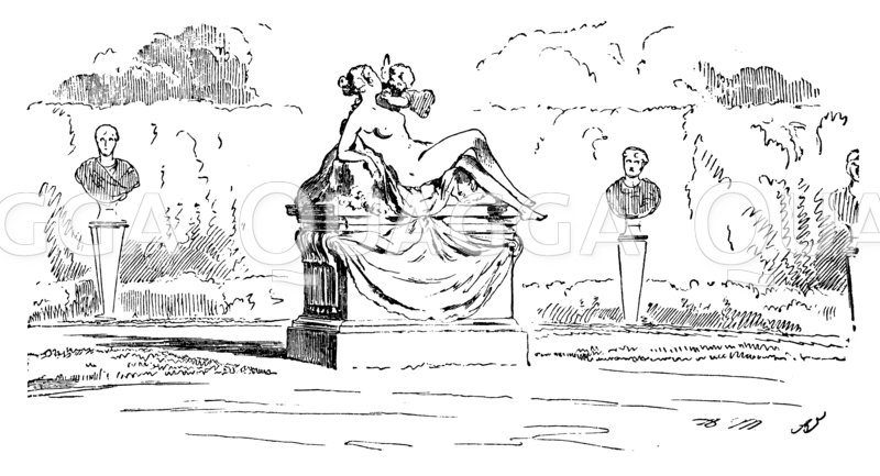 Statue im Park von Sanssouci Zeichnung/Illustration