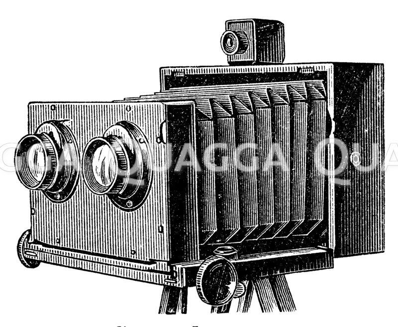 Stereoskopkamera Zeichnung/Illustration