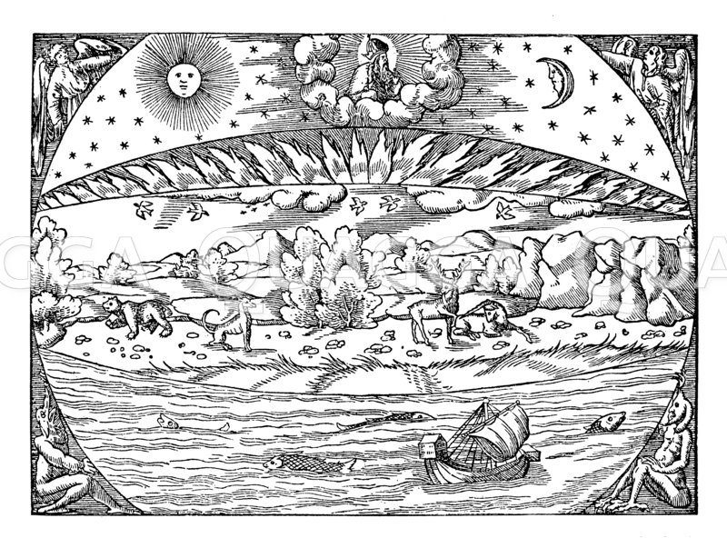 Erde nach der Schöpfung Zeichnung/Illustration
