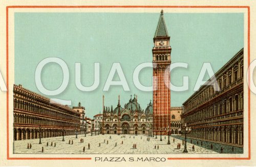 Markusplatz mit S.Marco, Procuratie Vecchie, Campanile und Procuratie Nuove