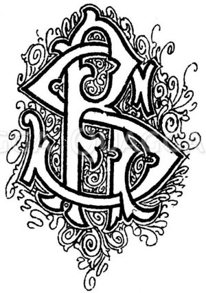 Monogramm SR Zeichnung/Illustration