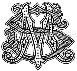 Monogramm SM Zeichnung/Illustration