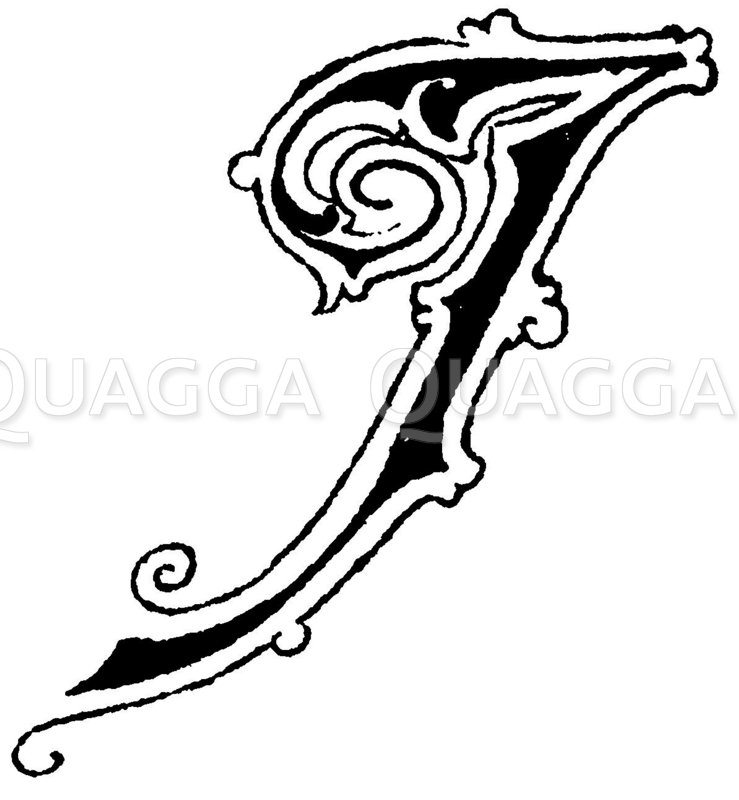 Buchstabe I J Schriftart Neue Zierschrift Quagga Illustrations