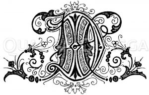 Monogramm IR Zeichnung/Illustration