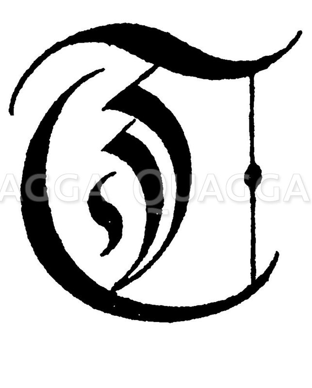Buchstabe T, Schriftart: Kanzlei-Frakturschrift - Quagga Illustrations