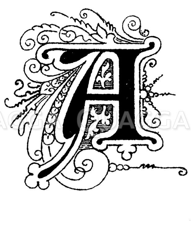 Buchstabe A Schriftart Alte Kirchenschrift Quagga Illustrations