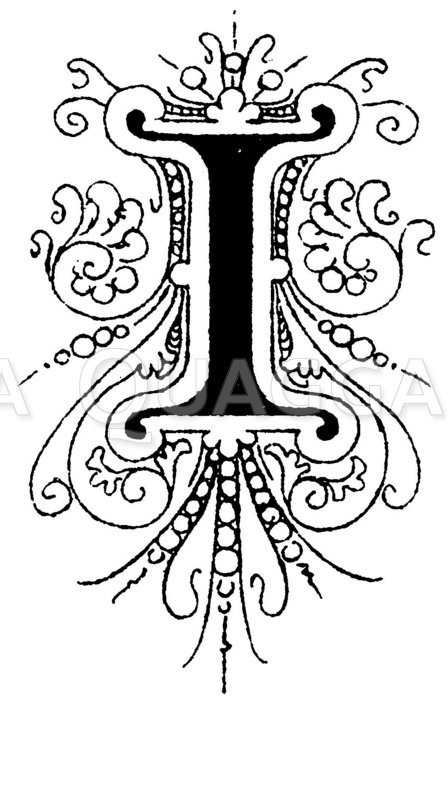 Buchstabe I, Schriftart: Alte Kirchenschrift - Quagga Illustrations