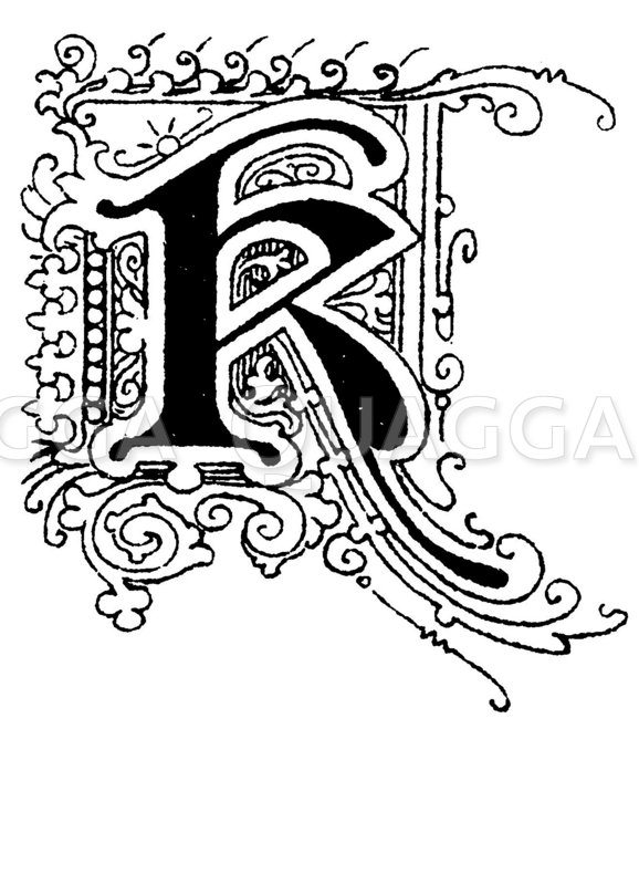 Buchstabe K Schriftart Alte Kirchenschrift Quagga Illustrations