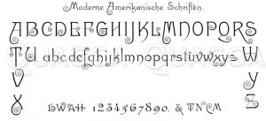 Alphabet und Ziffern: Amerikanische Schrift Zeichnung/Illustration