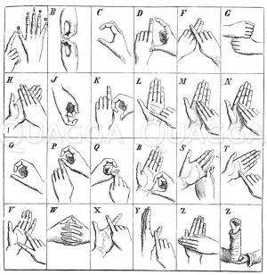 Fingeralphabet Zeichnung/Illustration