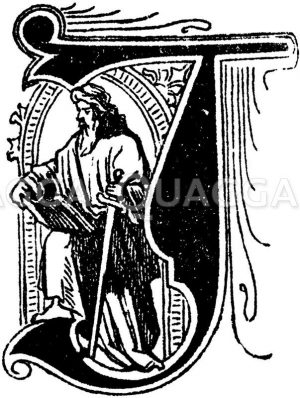 Buchstabe J: religiöses Motiv Zeichnung/Illustration
