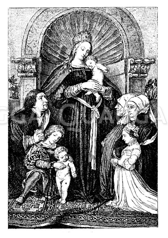 Madonna von Holbein. Nach dem Dresdener Exemplar Zeichnung/Illustration