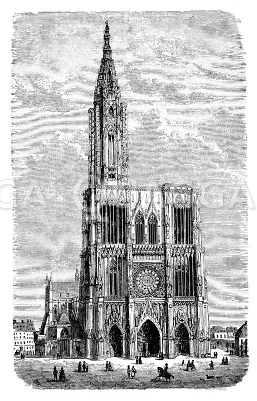 Straßburger Münster Zeichnung/Illustration