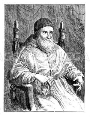 Papst Julius II. Nach dem Gemälde von Raffael Zeichnung/Illustration
