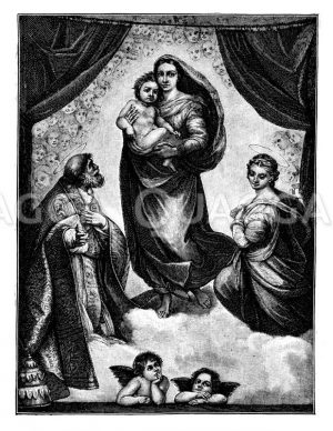 Sixtinische Madonna von Raffael Zeichnung/Illustration