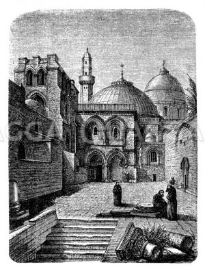 Portal der Kirche des heiligen Grabes in Jerusalem Zeichnung/Illustration