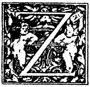 Lateinische Renaissanceschrift: Buchstabe Z. Initial aus einem reichverzierten Renaissancealphabet