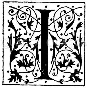 Lateinisches Initial: Buchstabe I. Initial aus einem Werk der Morel'schen Buchhandlung in Paris