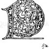 Gotische Unzialschrift: Buchstabe L. Initial aus dem Ende des 15. Jahrhunderts. (Formenschatz) Zeichnung/Illustration