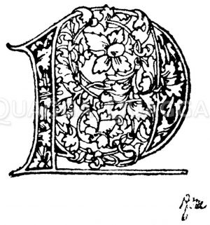 Gotische Unzialschrift: Buchstabe L. Initial aus dem Ende des 15. Jahrhunderts. (Formenschatz) Zeichnung/Illustration