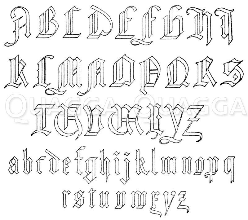 Gotisches Alphabet In Frakturschrift Quagga Illustrations