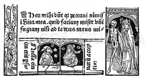 Aus einem lateinischen Beichtbuch von 1487 Zeichnung/Illustration