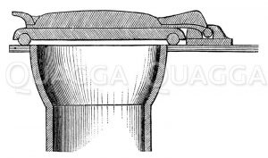 Latrine mit luftdichtem Deckelverschluss Zeichnung/Illustration