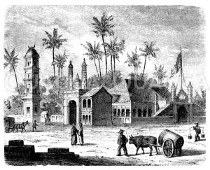 Moschee und Hindutempel in Singapur Zeichnung/Illustration
