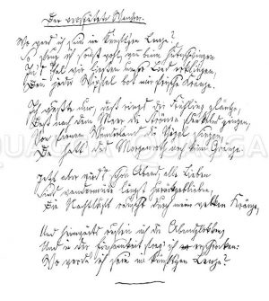 Autograph: Gedicht von Joseph Freiherr von Eichendorff Zeichnung/Illustration