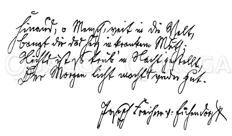 Autograph: Joseph Freiherr von Eichendorff